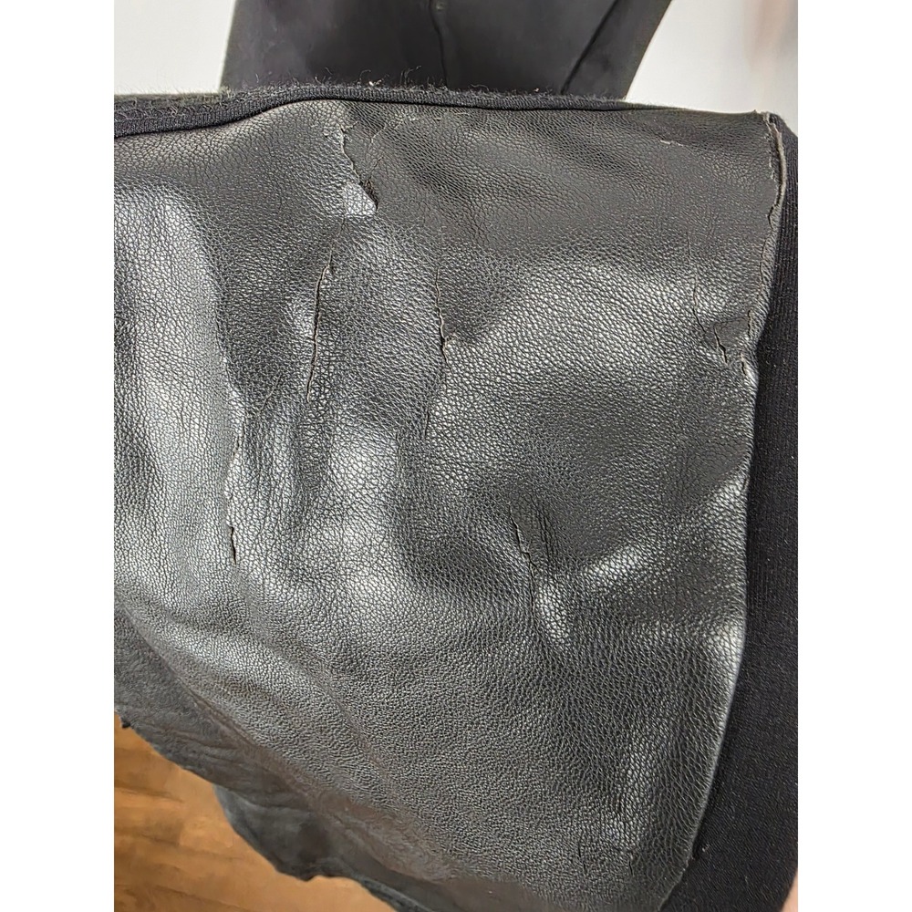 Pete & Greta Johnny Was Black Moto Leggings Pants S Faux Leather Knee Stretchy - Picture 6 of 8
